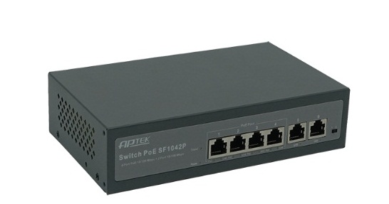 4-Port 10/100Mbps PoE Switch APTEK SF1042P